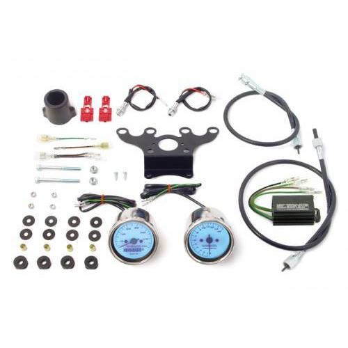 K】SP武川（タケガワ）ブルーLEDスピードメーター&タコメーターキット