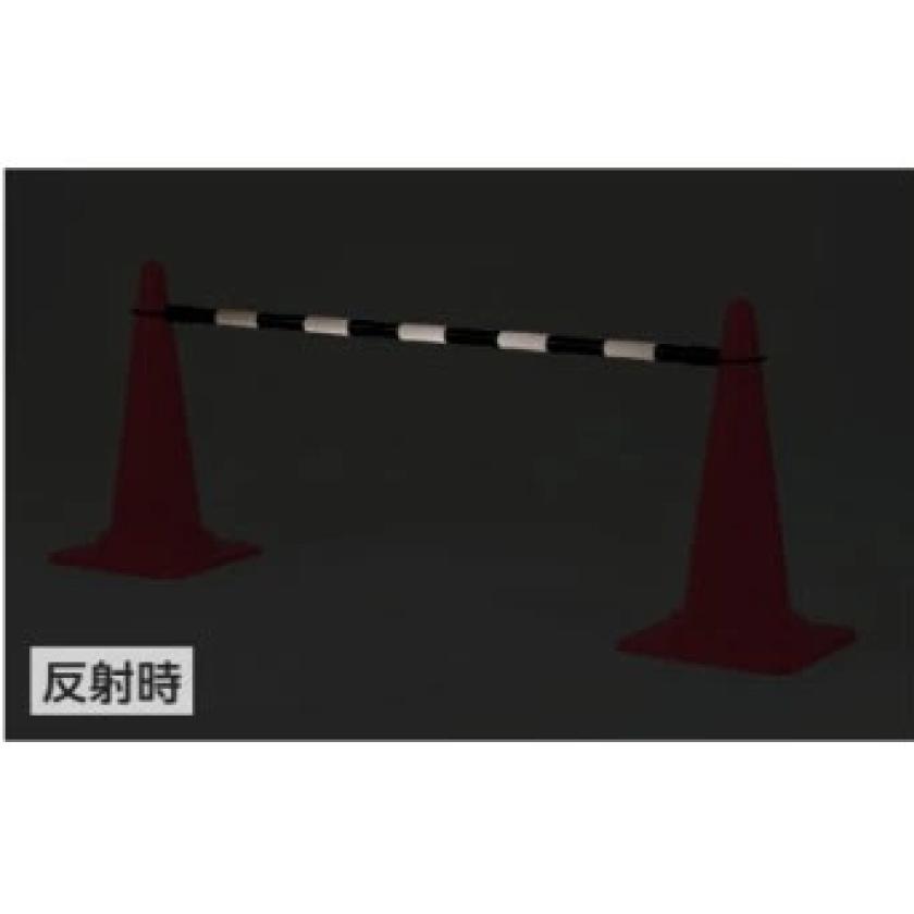 コーンバー パイロン 駐車場 2000mm 黄黒 反射式 学校 病院 施設 屋内外 誘導 案内 カラー 安全用品 385-33 | ユニット（安全標識、安全用品） | 02