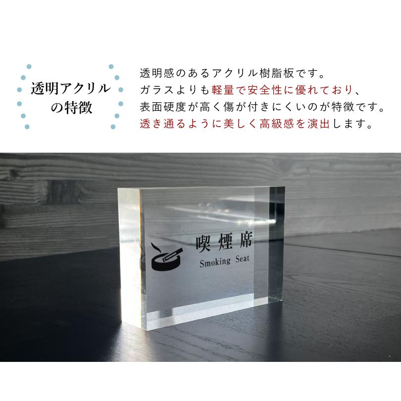 『喫煙席 』アクリルキューブSmoking Seat テーブルサイン  店内 飲食店 居酒屋  喫茶店 H89×W127×t30mm acrylcube-06 | ブランド登録なし | 03