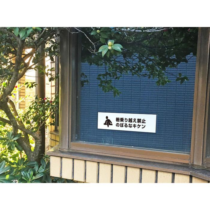 柵乗り越え禁止 のぼるなキケン ピクト表示 H8×W30cm プレート 注意