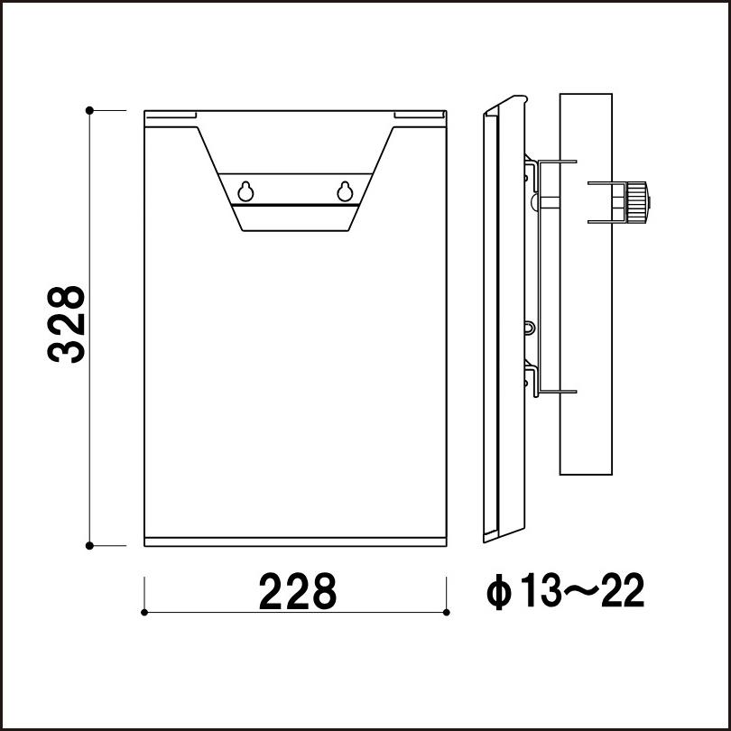 チラシ入れケース カタログラック / φ13〜22ポール用 A4サイズ 屋内