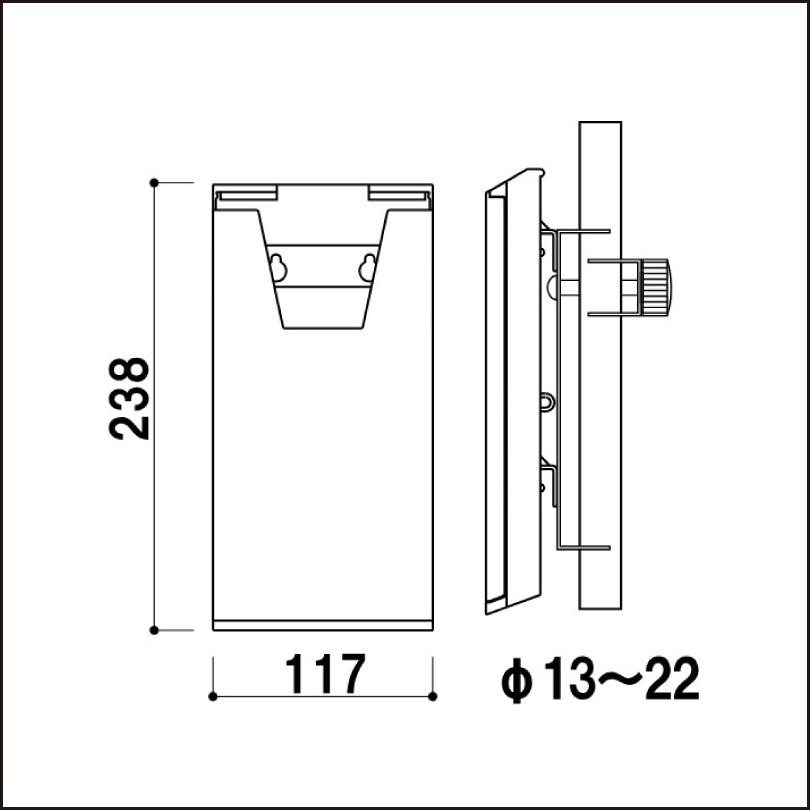 チラシ入れケース カタログラック / φ13〜22ポール用 A4 3ツ折サイズ