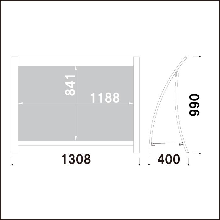 ▽ RXカーブサイン / 屋外 スタンド看板 カーブ看板 店舗用看板 立て