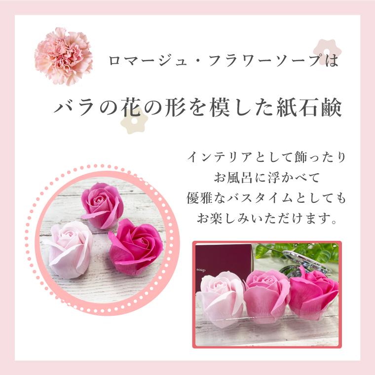 メッセージ入り ロマージュフラワーソープ プレゼント ギフト ソープ