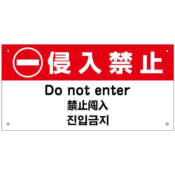 侵入禁止 外国語看板 英語 中国語 韓国語 H20×W40cm in-1 | ブランド登録なし
