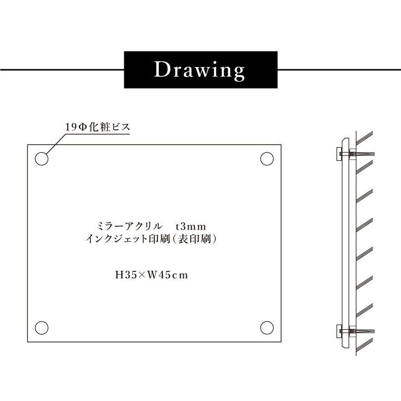 建設業の許可票 ミラーアクリル H35×W45cm 背景ミラータイプ 業者票