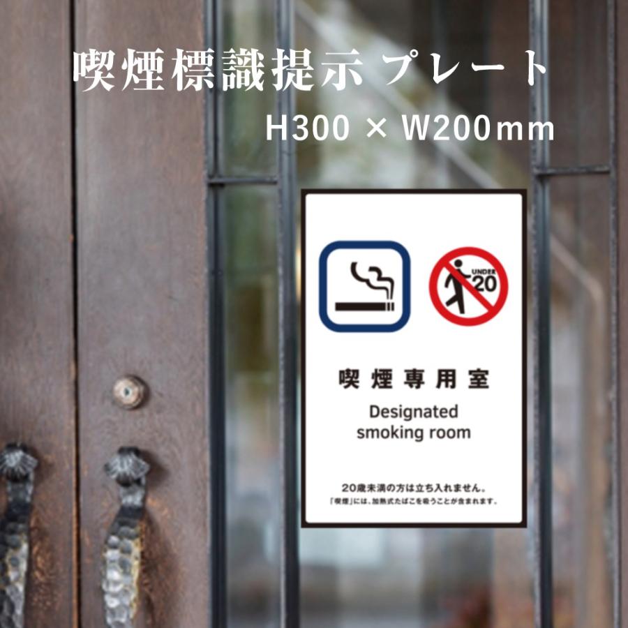 喫煙専用室 喫煙設備 標識提示 プレート 受動喫煙防止対策 副流煙対策  H300×W200mm kin-2 | ブランド登録なし