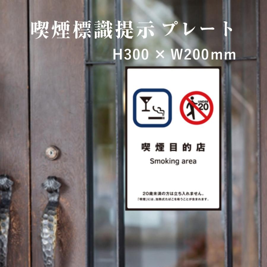 喫煙目的店 喫煙設備 標識提示 プレート 受動喫煙防止対策 副流煙対策  H300×W200mm kin-7 | ブランド登録なし