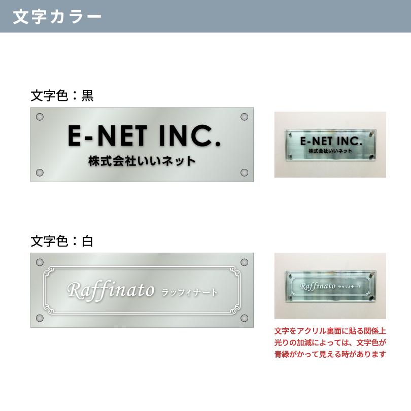 ステンレス×ガラス調アクリル プレート 化粧ビス止め H200×W600mm 屋外