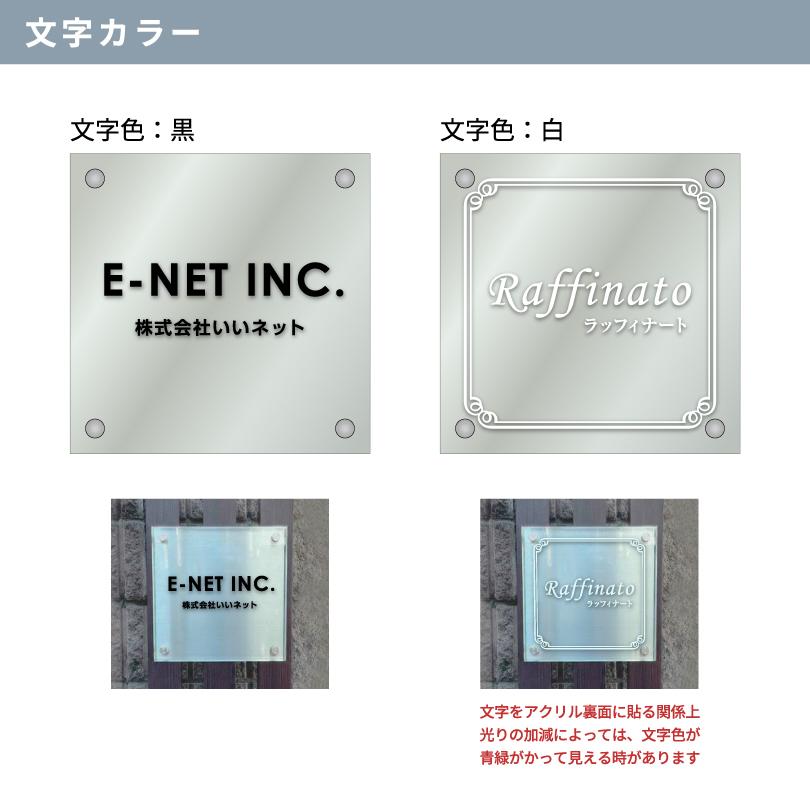 ステンレス×ガラス調アクリル プレート 化粧ビス止め H300×W300mm 屋外