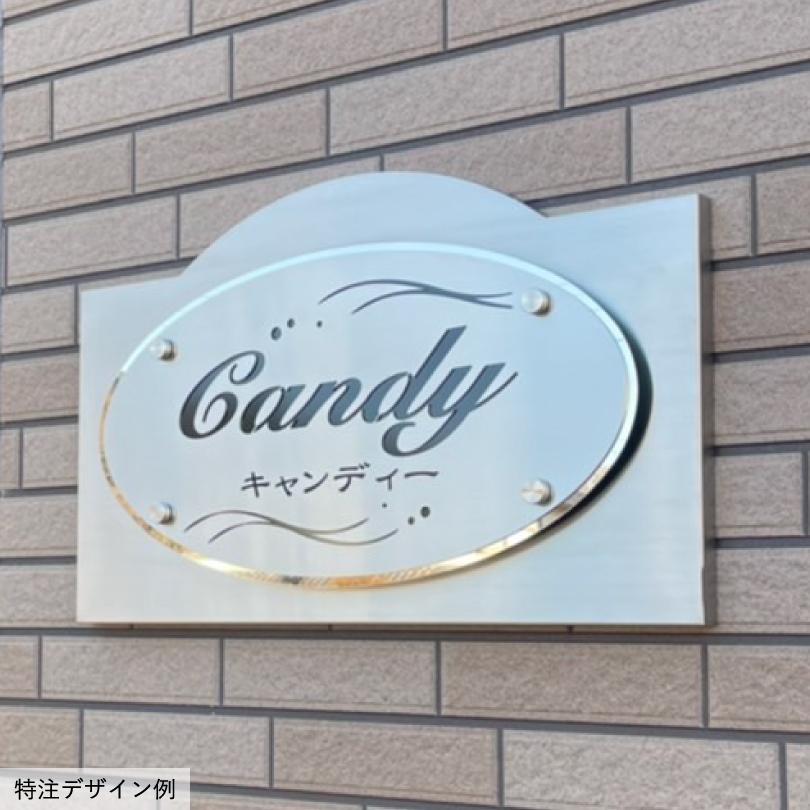 ステンレス 銘板 レーザーサイン 裏蓋仕様   H360×W600mm 天アーチ 屋外用 おしゃれな看板 送料無料 LS10 | ブランド登録なし | 01