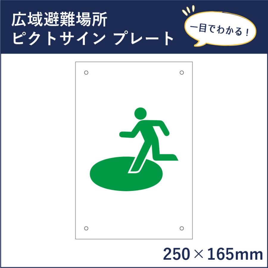 広域避難場所 ピクトサイン H250×W165mm ピクトグラム マーク 案内プレート 看板 防災 消防 mark-21 | ブランド登録なし