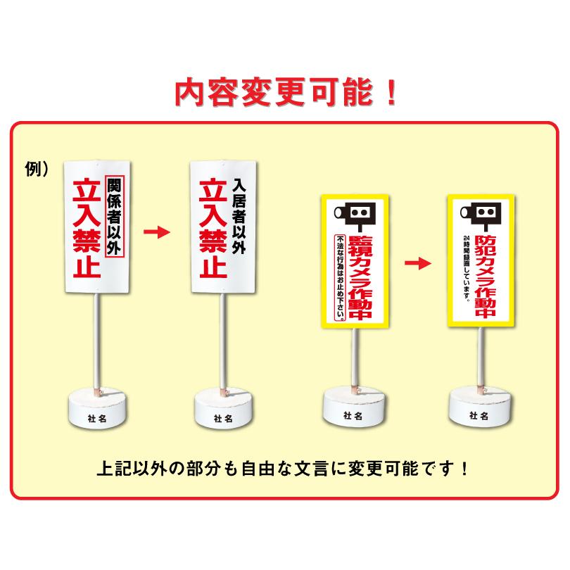 『内容変更可能 社名入り』 まかせなサイン 両面広告 『車両進入の妨げになります 駐車厳禁』ブロック付き os-10-whiteblock ...