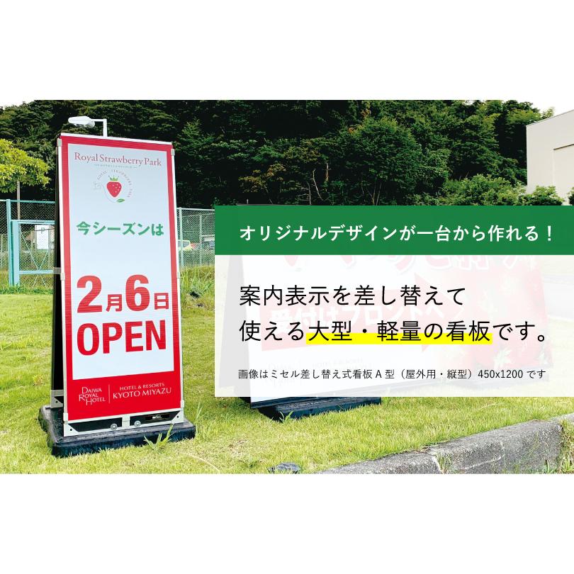 専用POP付き ミセル差替え式看板 A 型 屋内用 600×1800 パネル看板
