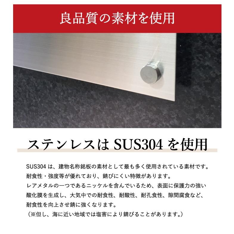ステンレス銘板 H300×W600×t2mm 化粧ビス止め マンション看板