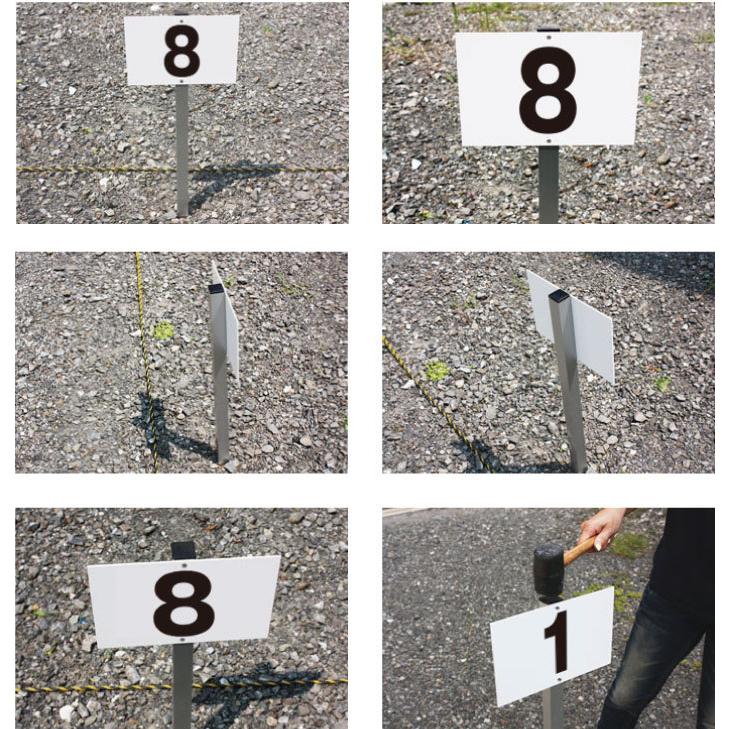 京阪101 ナンバープレート 駐車場 番号プレート アルミ角柱付 番号自由に製作可能！屋外対応