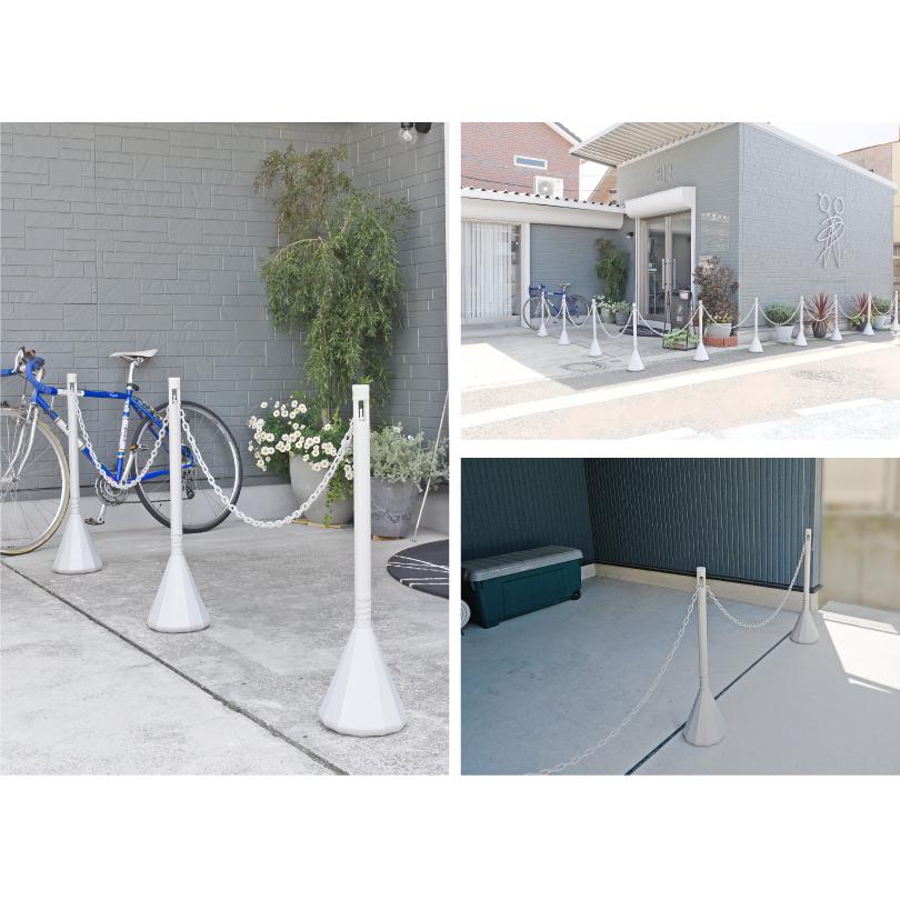 スマートチェーンポール 5本セット ホワイトシルバー 1.5m or 2m