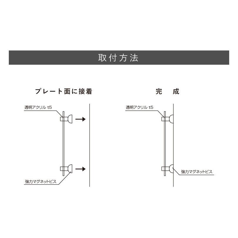 デザイン自由』スチール製スタンドプレート 透明アクリル仕様 片面