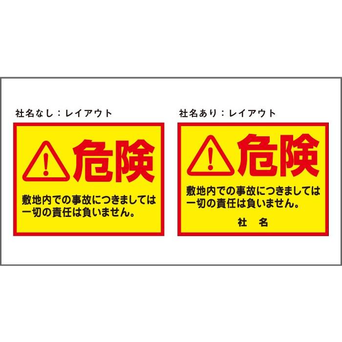 危険 2本足支柱付き看板 目立つ キケン 注意喚起 杭 杭付き 事故注意 ビル 敷地内 角柱 プレートサイズ：H300×W400ミリ ssl-19 | ブランド登録なし | 03