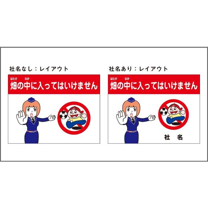 畑の中に入ってはいけません 2本足支柱付き看板 立ち入り禁止 杭 杭付き  角柱 プレートサイズ：H300×W400ミリ ssl-25 | ブランド登録なし | 02