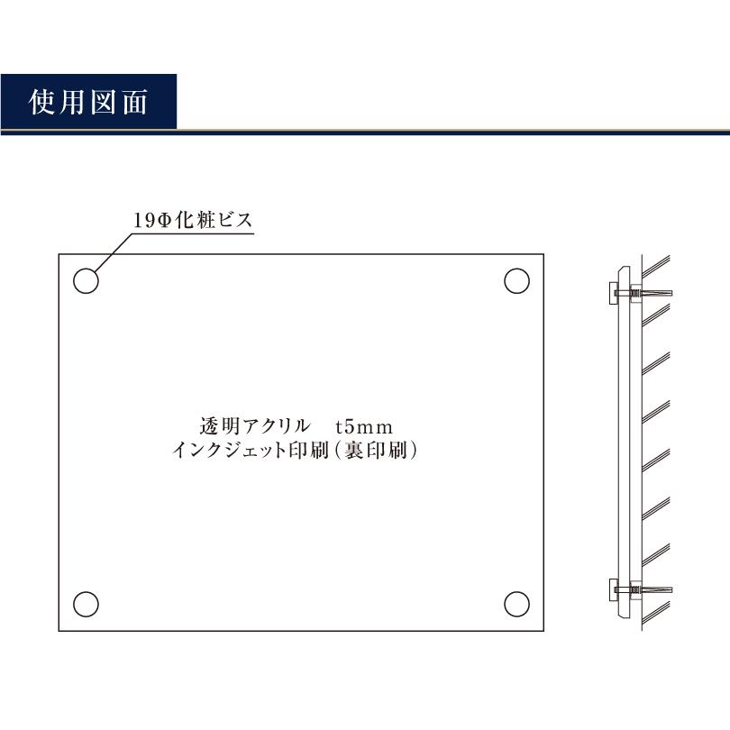『 透明アクリル 紺青色 壁付けタイプ 』  宅地建物取引業者票＋報酬額票 ２点セット 業者票 おしゃれ tk-com-acryl-blue01-2set | ブランド登録なし | 05