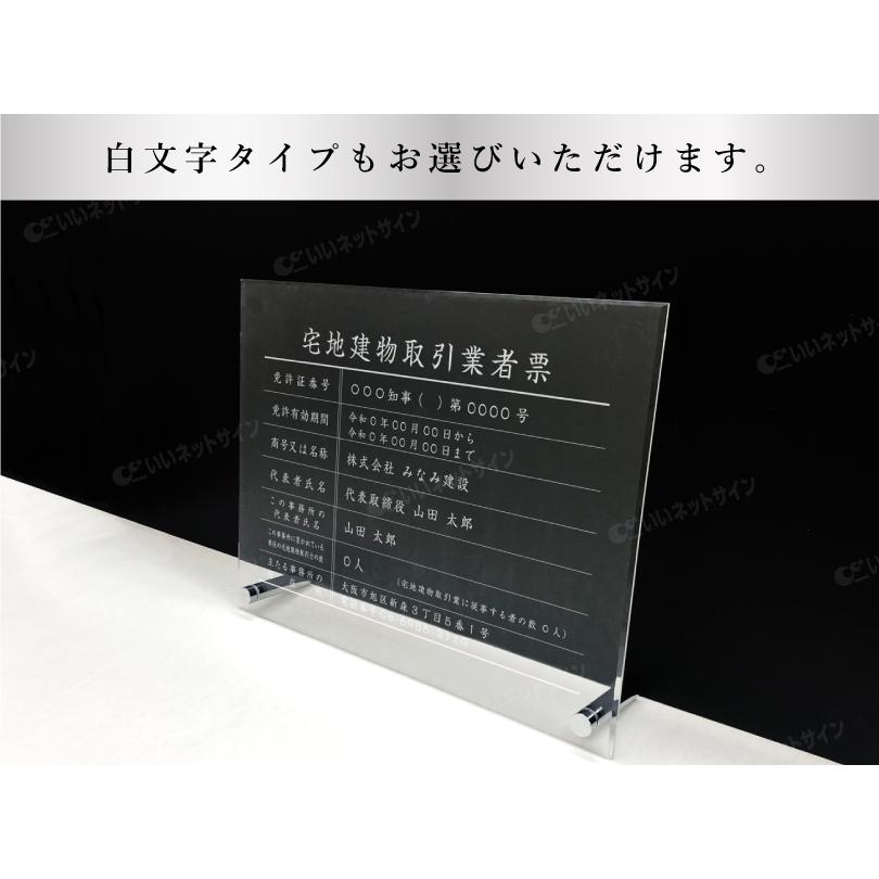 『 透明アクリル 自立タイプ 』宅地建物取引業者票＋報酬額票 ２点セット 業者票 法定看板 標識 k-com-acryl01-jiritu-2set | ブランド登録なし | 04