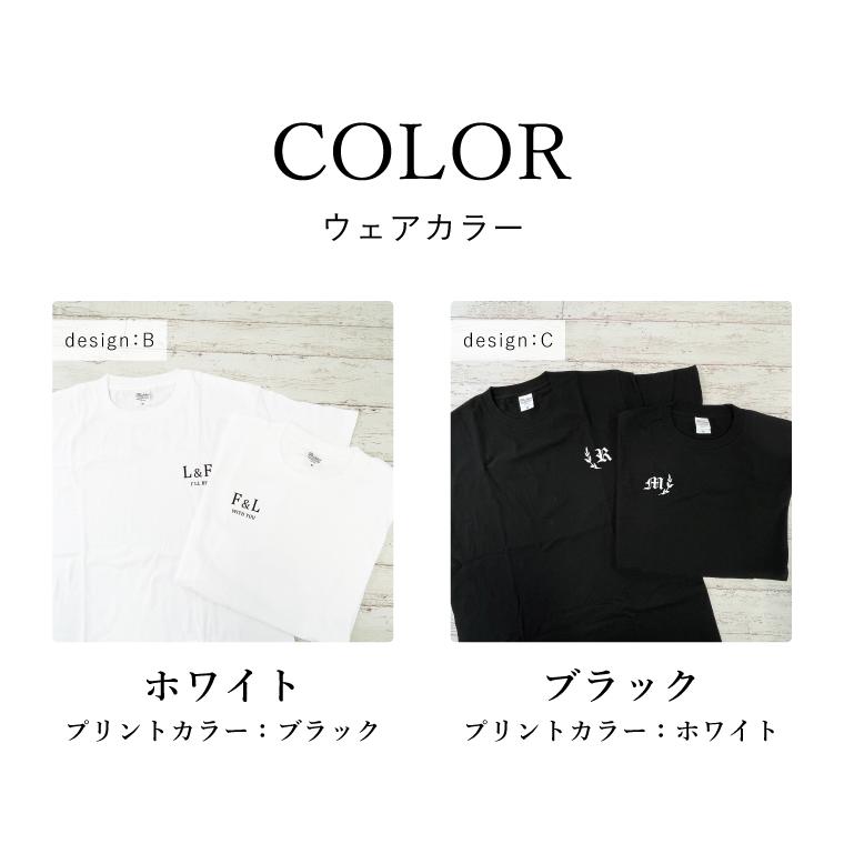 ★IVY-GOODS  2点セット ペアルック Ｔシャツ 胸元ワンポイント イニシャル付き 半袖 ペアTシャツ お揃い tshirt-pair-front｜e-netsign｜03