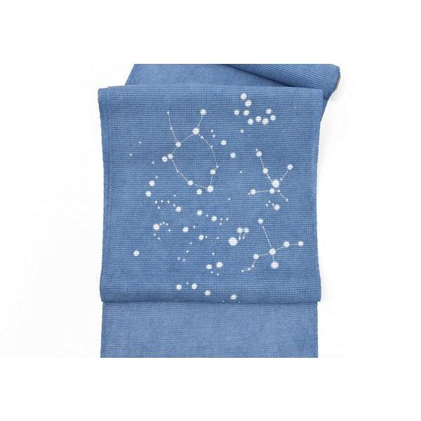 絽　絞り　染め　夏着物　小紋　星座 夏帯 星座 夏の大三角形 京絞り染め 老舗 健之助 謹製 銀絽織 九