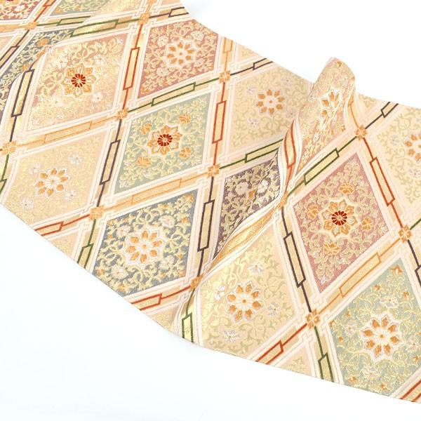 袋帯 河村織物 国産 手織り 綾錦唐華文 特撰 ベージュ : 帯専門店おび