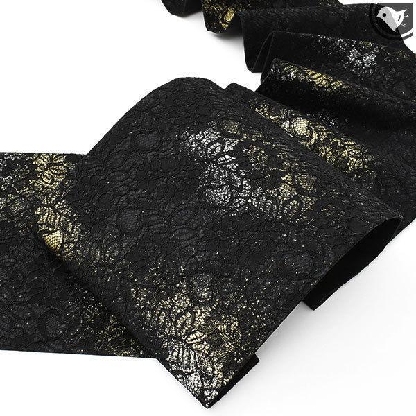 袋帯 西陣織機屋 ギフト 謹製 透けレース織 驚きの値段 黒 絹 日本製 金彩