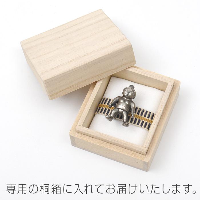 帯留め 力士 お相撲さん 銀細工 シルバー925 山崎工芸 GINNEZU 謹製 三
