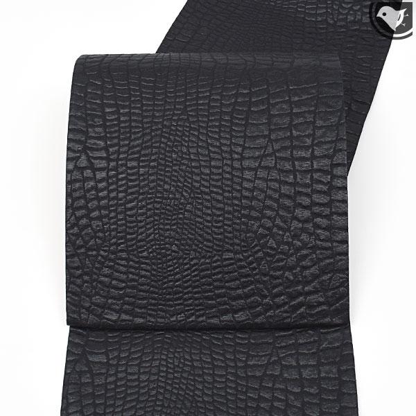 京丹後産 風通膨れ織 黒クロコ 松田忍 謹製 袋帯 正絹 日本製 : 帯専門