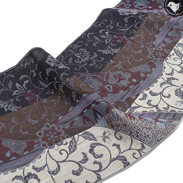 西陣織機屋 謹製 御召 風通膨れ織 唐花文様 九寸 名古屋帯 正絹 日本製 : 帯専門店おびや - 通販 - Yahoo!ショッピング