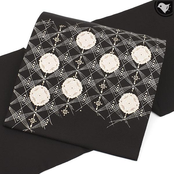 名古屋帯 染めの名門 工芸染匠 成謙 謹製 線幾何華文 正絹 日本製 : 帯  