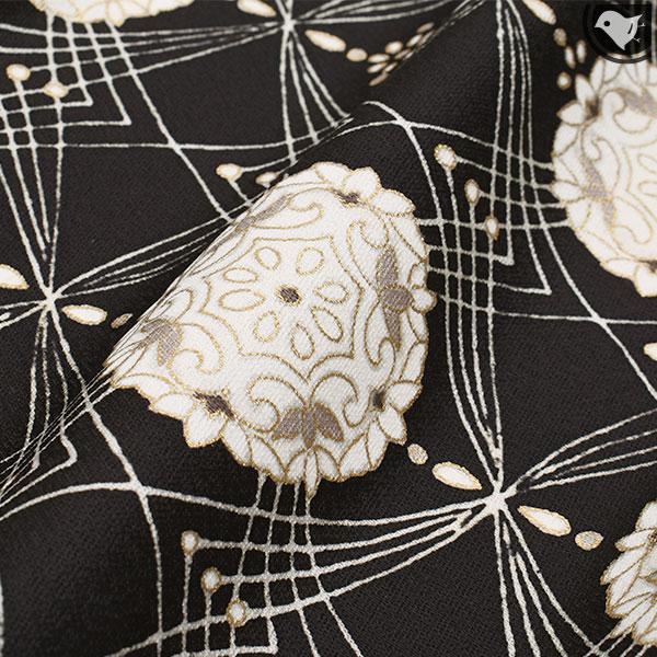 名古屋帯 染めの名門 工芸染匠 成謙 謹製 線幾何華文 正絹 日本製 : 帯  