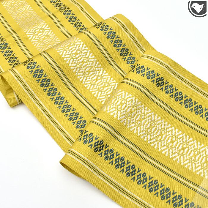 博多織 名門 森博多 二口古代 三献上 金印 八寸 名古屋帯 正絹  