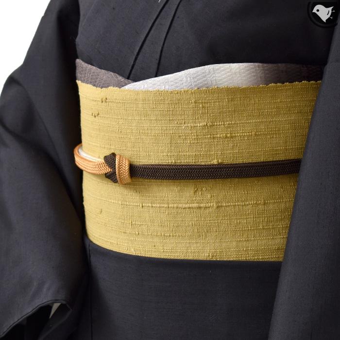 新品/反物 浦野理一 作 手織り 経節紬 八寸 名古屋帯 正絹 日本製 : 帯