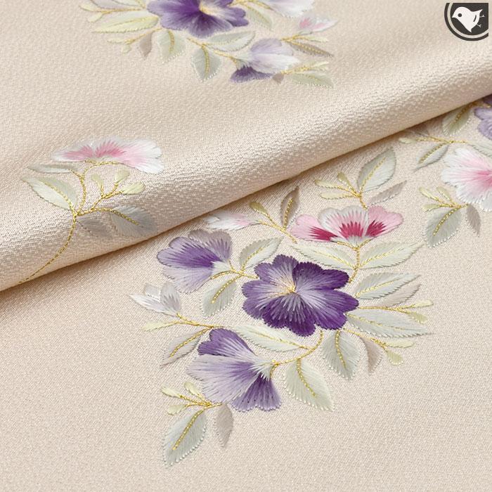 天然染色 日本刺繍 宮城美穂子 作 正倉院 宝相華文様 丹後地 九 天然染色 日本刺繍 宮城美穂子 作 正倉院 宝相華文様 丹後地 九