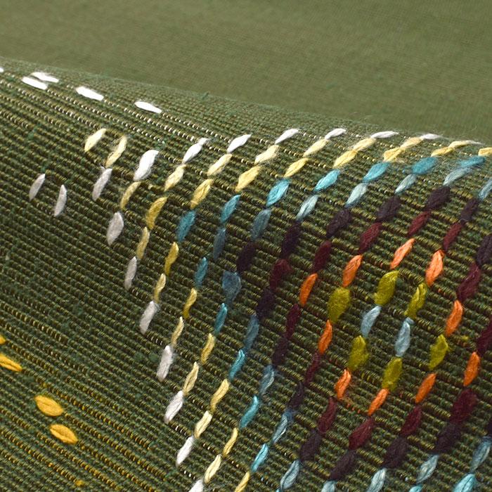 本場琉球 読谷山花織 グレー 九寸名古屋帯 読谷山花織 伝統工芸品 九寸名古屋帯 絹100% 薄鼠色