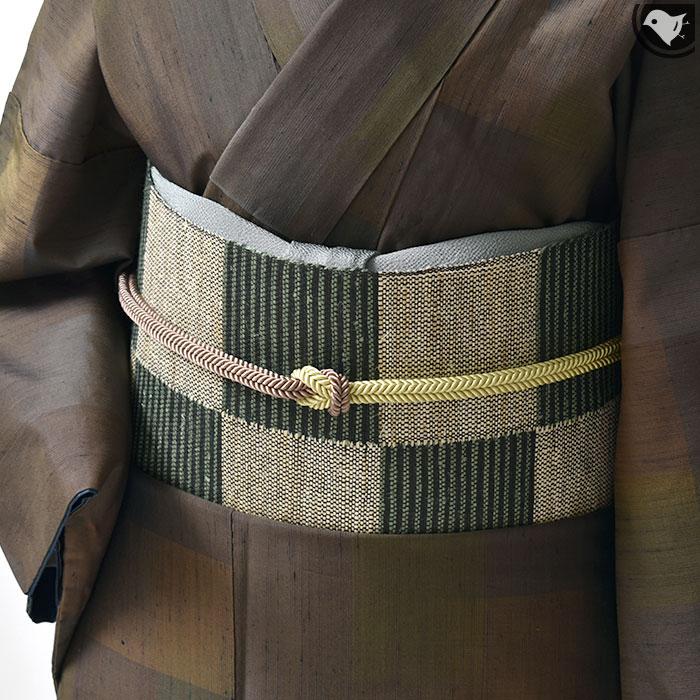 楮紙布 すくい織 小千谷 折田一仁 作 手織り 八寸 名古屋帯 日本製