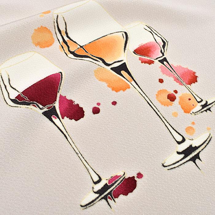 帯専門店おびや 名古屋帯 新潟 十日町友禅 秀美 謹製 縮緬地 ワイン