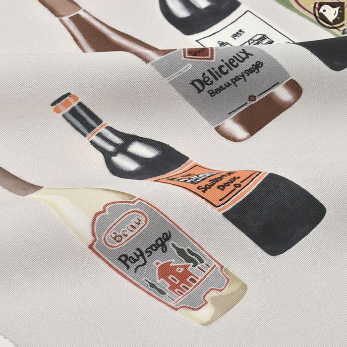 名古屋帯 新潟 十日町友禅 別注 Wine bottle ワインボトル 九寸 名古屋帯 おびやオリジナル 正絹 日本製の画像