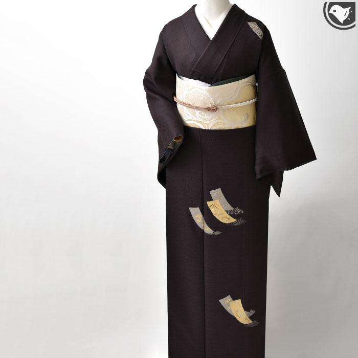 ひなや工房　正絹八寸名古屋帯　綾組織　西陣　ブラウン系 ひなや工房 正絹八寸名古屋帯 綾組織 西陣 ブラウン系 レディース