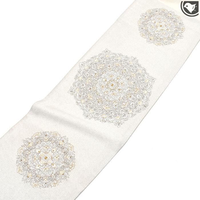 新品 博多織 半巾帯 単衣 通年 金印 日本製 絹100％ 縞柄 hte41