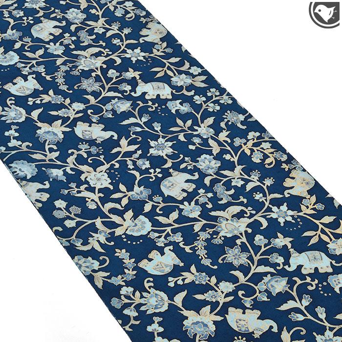 岡重 京の名門 謹製 象 岡重更紗 結城紬 九寸 名古屋帯 : 帯専門店おび