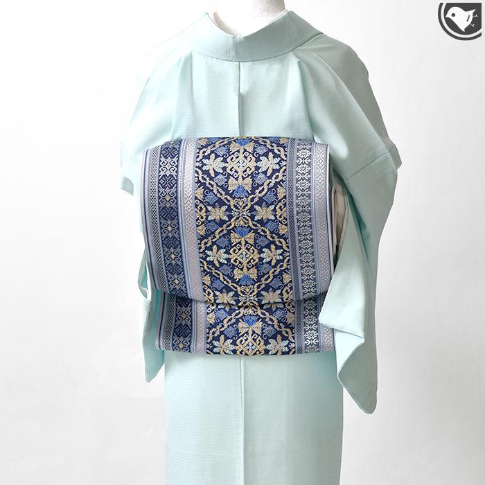 平和屋本店□極上 龍村美術織物 九寸名古屋帯 梅香錦 黒地 金糸 逸品  