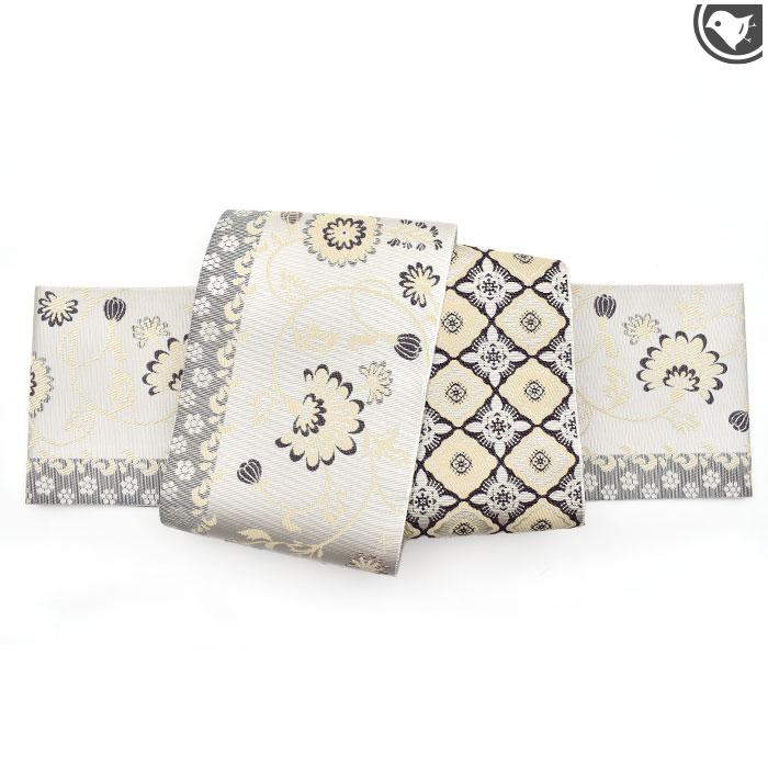 【新作】博多織の可愛いいぬ半巾帯　394 新作】博多織の可愛いいぬ半巾帯 394 OB38小袋帯(半幅帯) 本場筑前博多織