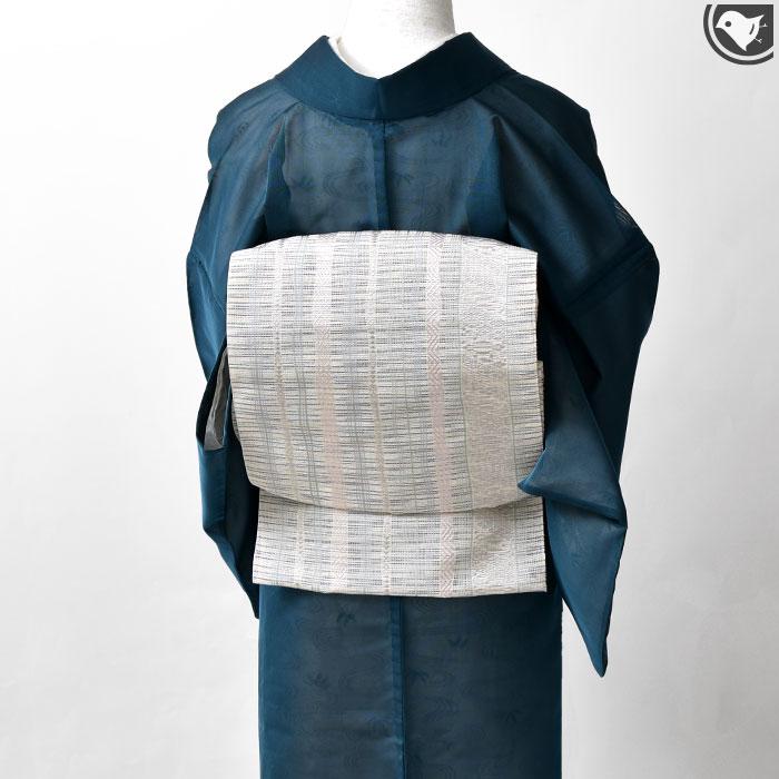 お任せ白帯+お任せ下駄+お任せ帯締め◆高級変わり織◆古典大人の鬼灯浴衣 お任せ白帯+お任せ下駄+お任せ帯締め◇高級変わり織