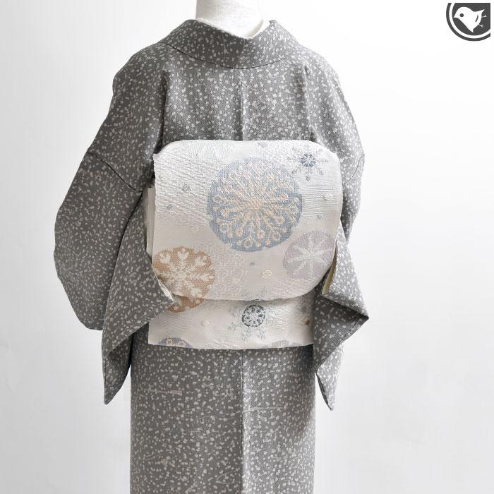 西陣織 帯屋捨松 謹製 “雪文” 八寸 名古屋帯 正絹 日本製 : 帯専門店