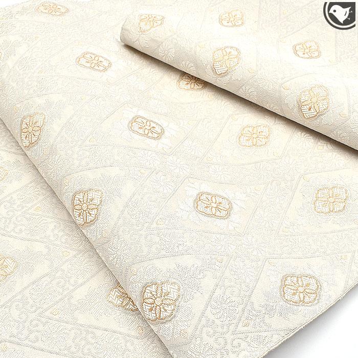 西陣織 名門 織楽浅野 謹製 “小花立菱文” 九寸 名古屋帯 正絹 日本製